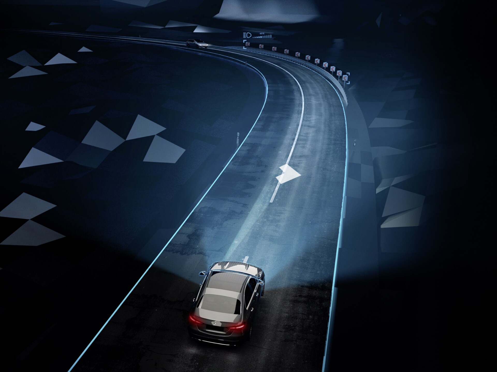 The DIGITIAL LIGHT headlamps from Mercedes-Benz.