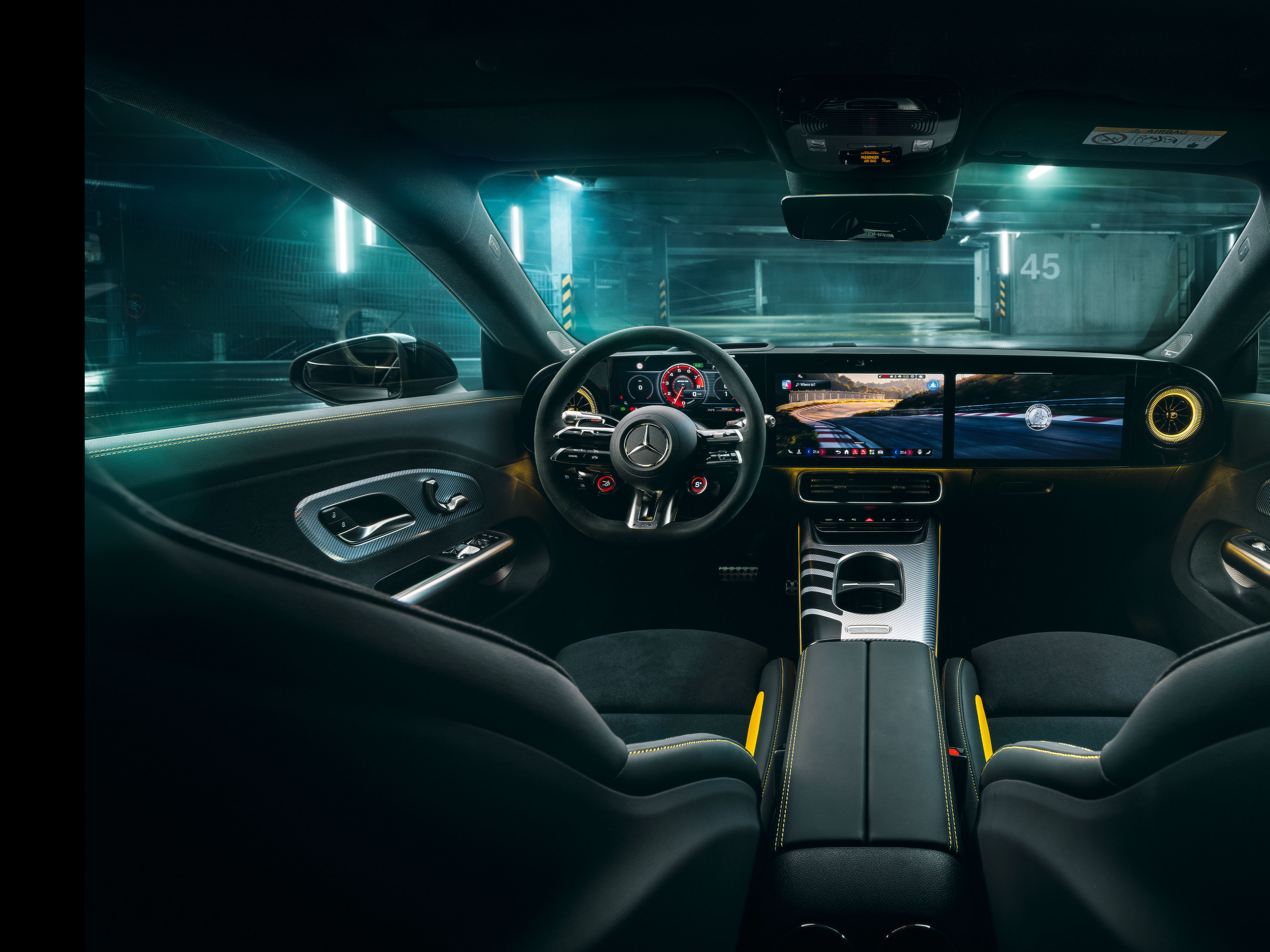Interior | CLA | Mercedes-AMG The interior of the all-new Mercedes-AMG CLA 45 4MATIC+ electric.