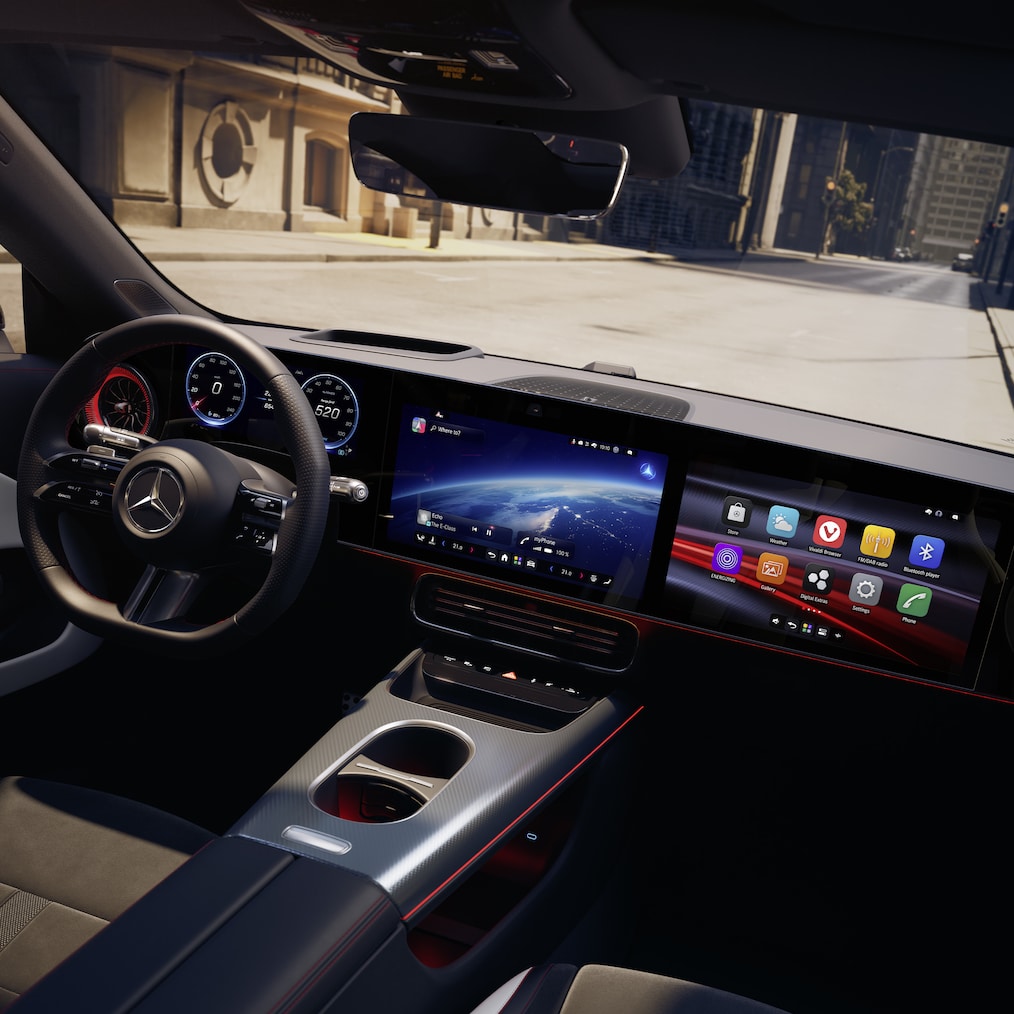The MBUX Superscreen with MB.OS in the Mercedes-Benz CLA C174.
