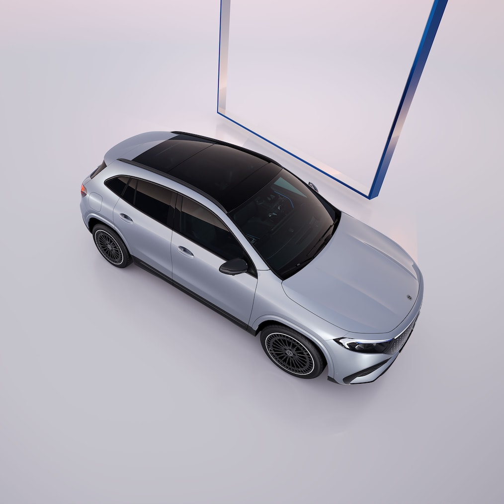 Rear view of a Mercedes-Benz EQA.