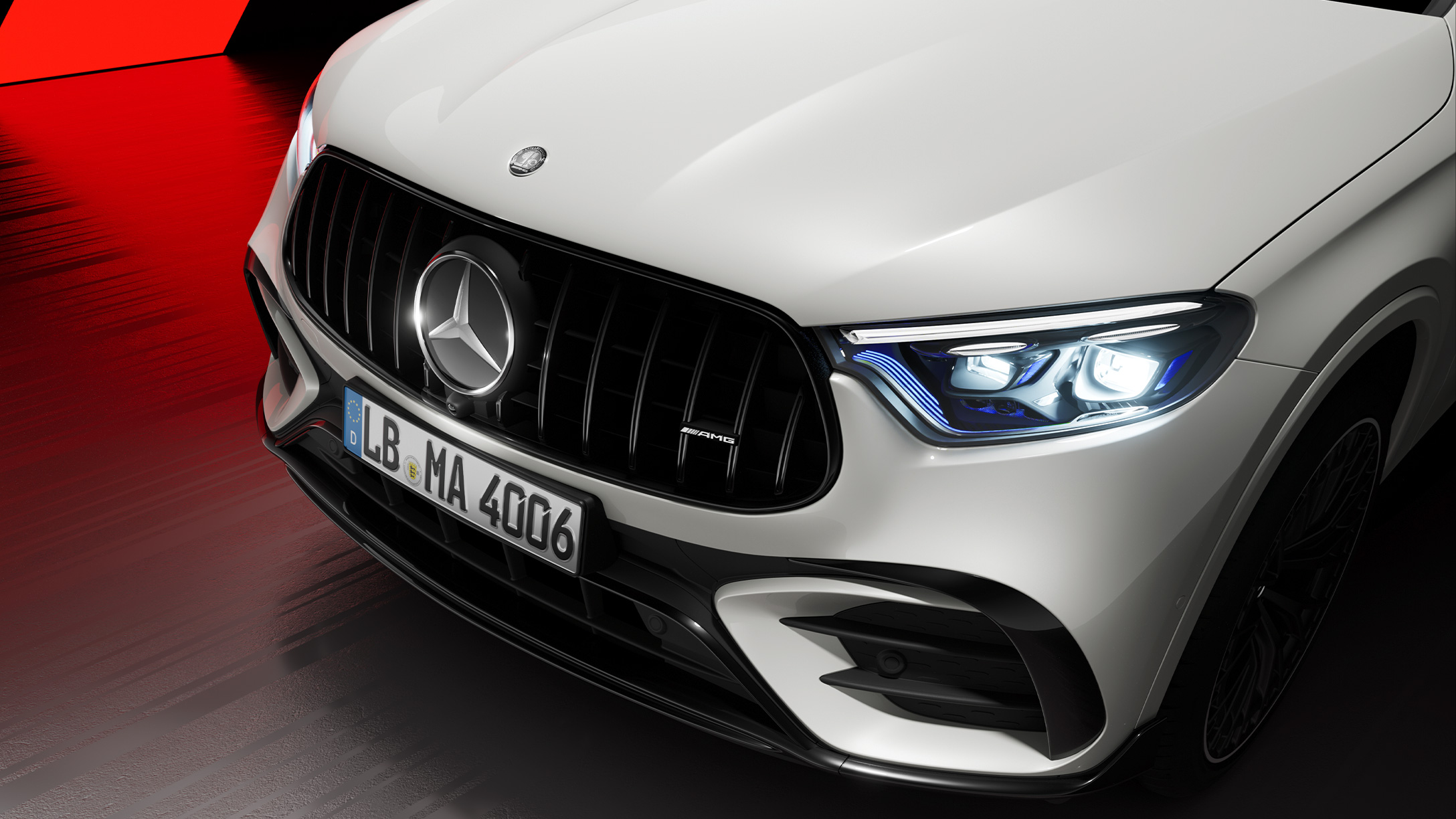 AMG-specific front section in the Mercedes-AMG GLC 4-door Coupé.