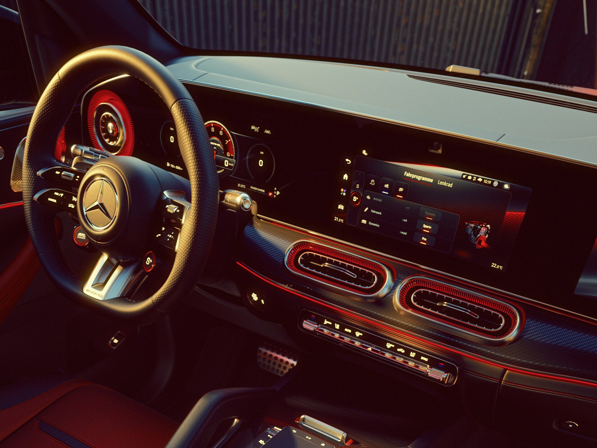 The AMG Performance Steering Wheel in the Mercedes-AMG GLE 63 S SUV.