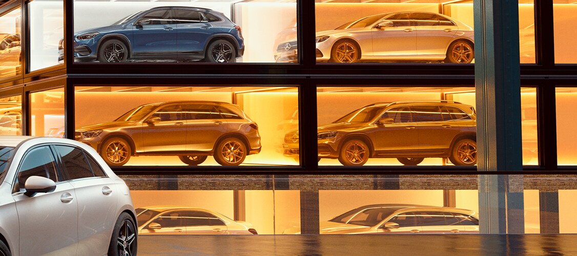 Picture shows 2023 CNY with E-Class, A-Class and GLC in the middle