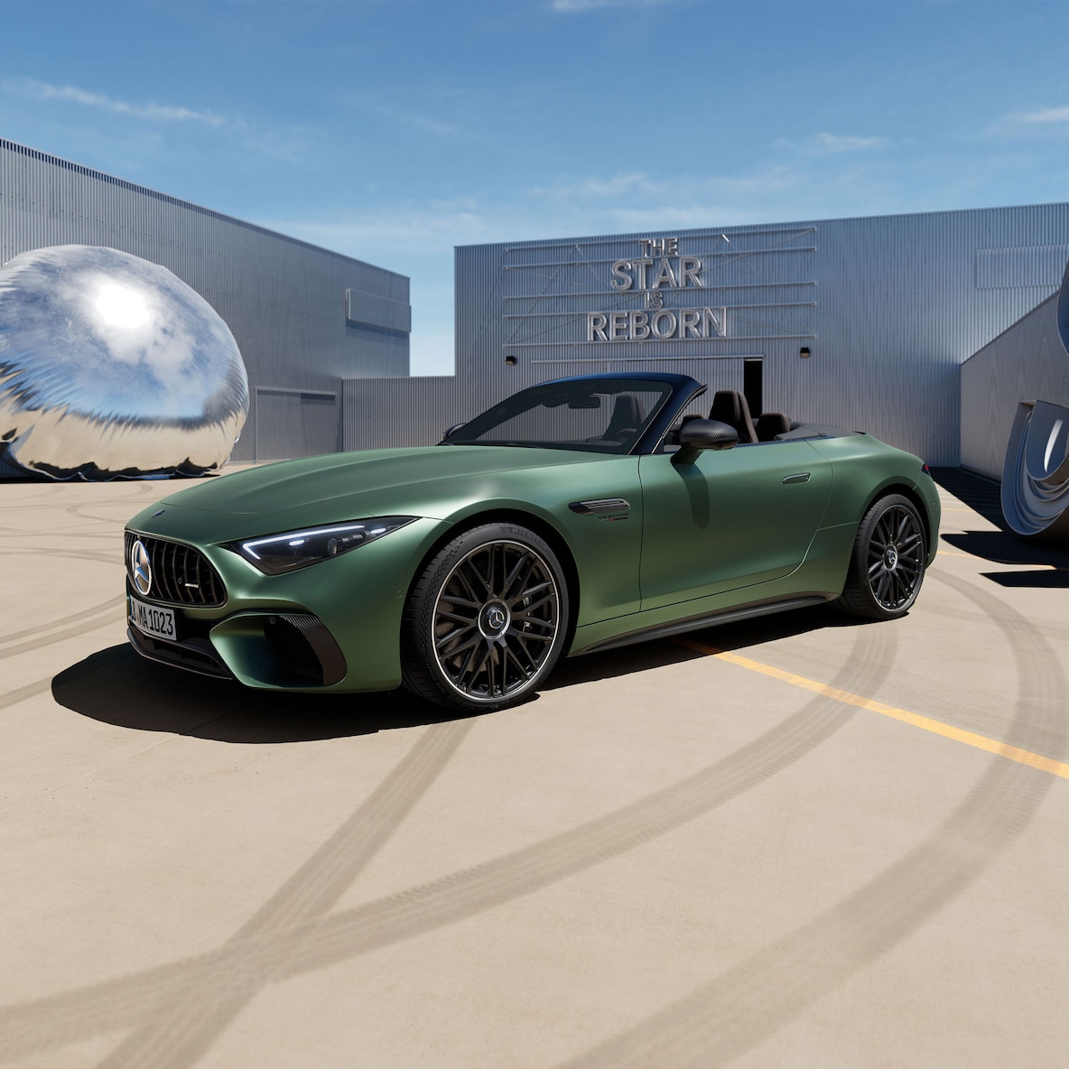 Side view of the exterior of the Mercedes-AMG SL 63 S E PERFORMANCE.