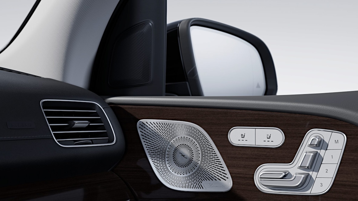 The speakers of the Burmester® surround sound system in the Mercedes-Benz GLS.