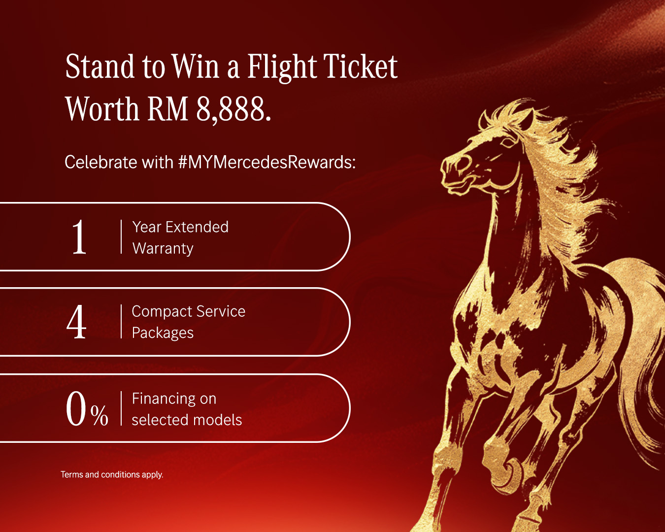 Mercedes-Benz Year of Mǎjestic Offers - Flight Ticket Lucky Draw Image of Flight Ticket Lucky Draw contest highlighting offer highlights