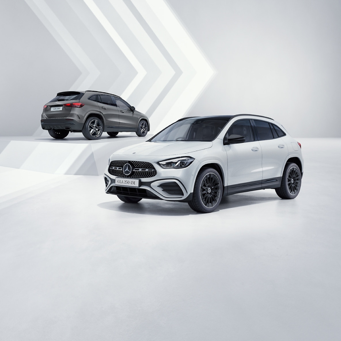 Front side view of the Mercedes-Benz GLA.