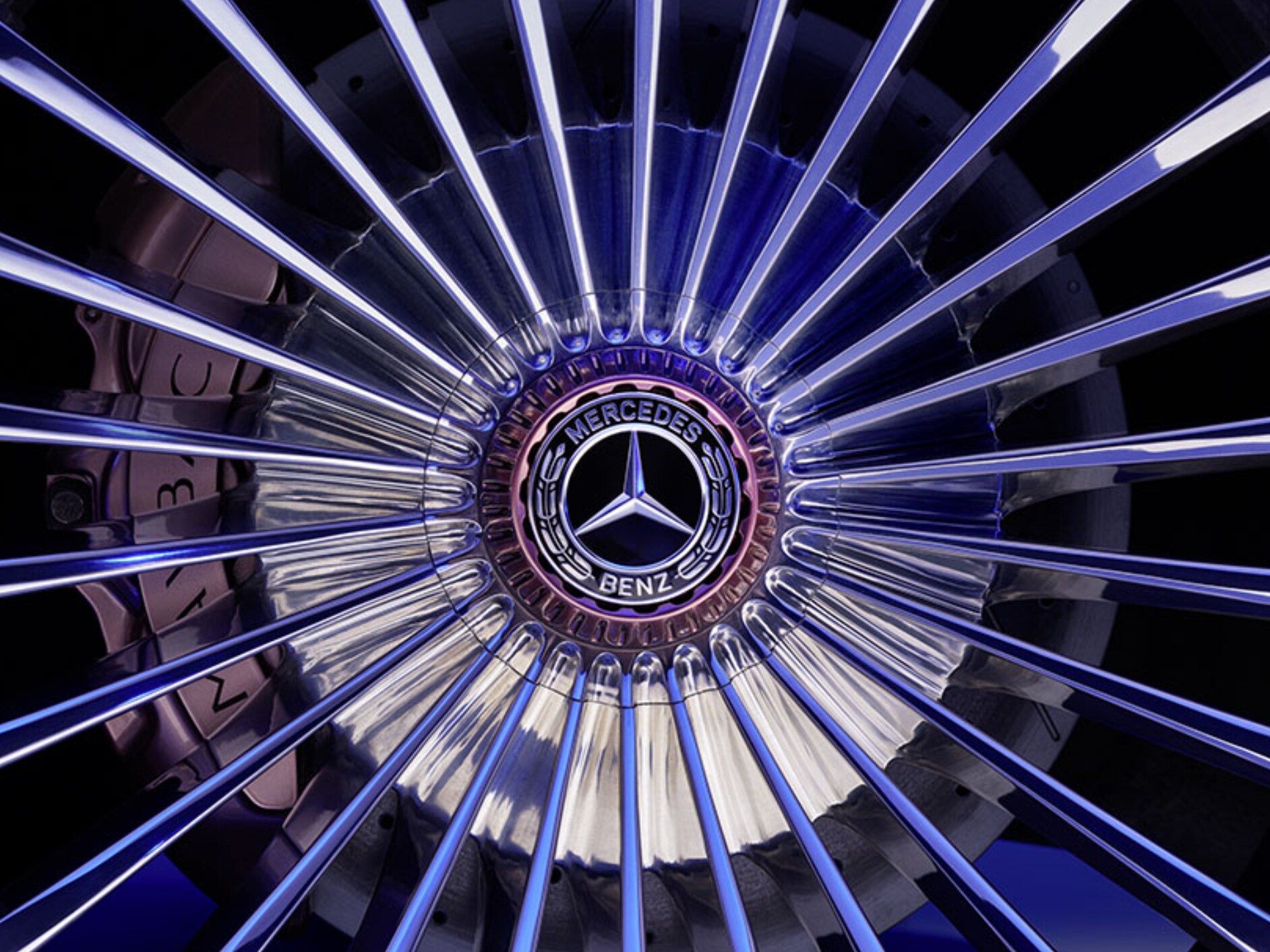 Close-up of Mercedes-Benz rims
