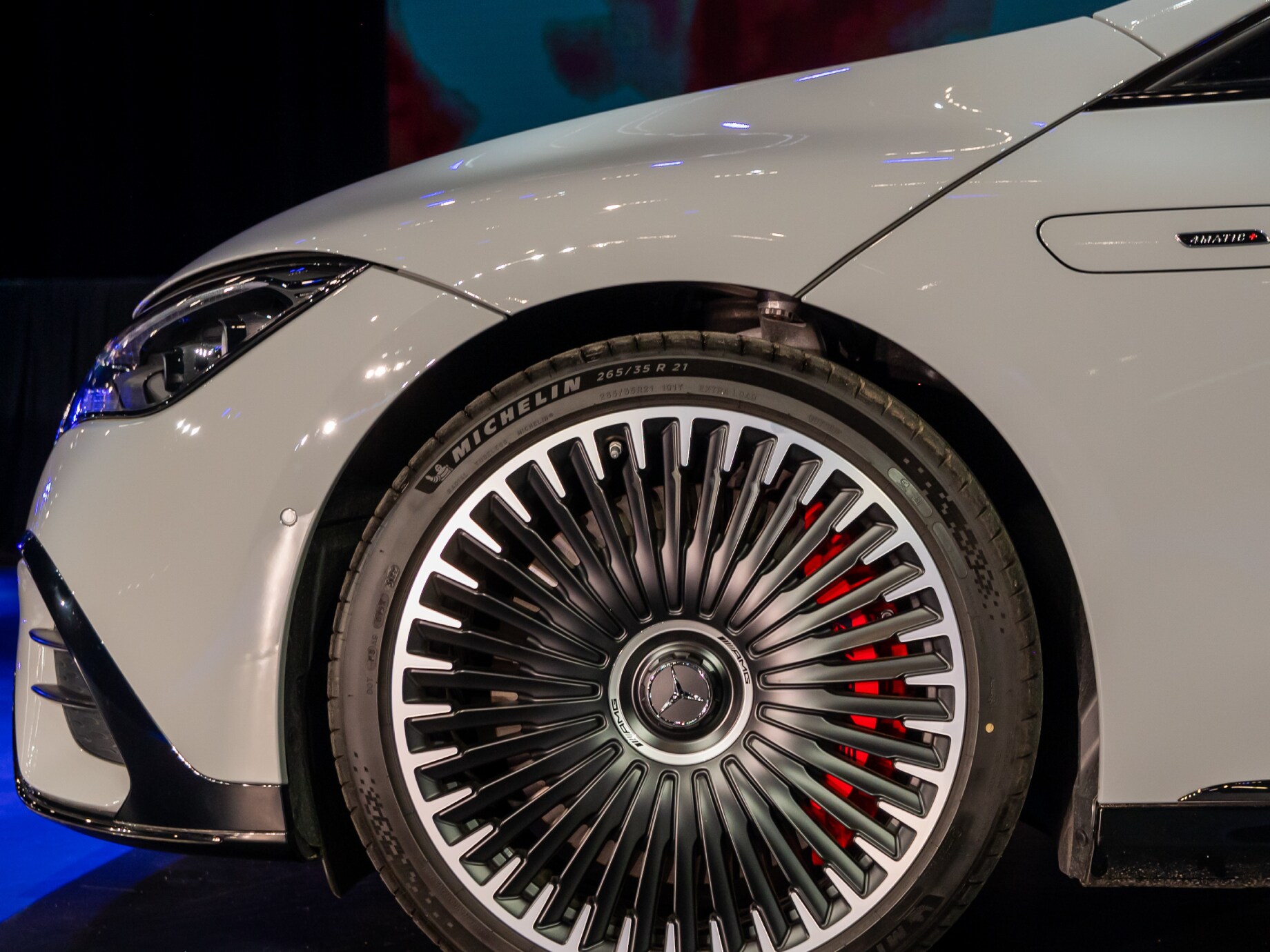 Image of front side of the Mercedes-AMG EQE 53