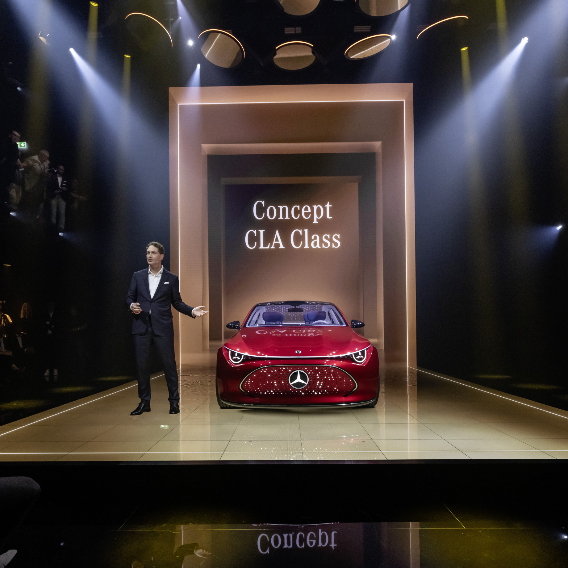 Defining Class: Mercedes-Benz at IAA 2023 - News & Events Article Ola Källenius, Chairman of the Board of Management of Mercedes-Benz Group AG presenting the Concept CLA Class at IAA 2023